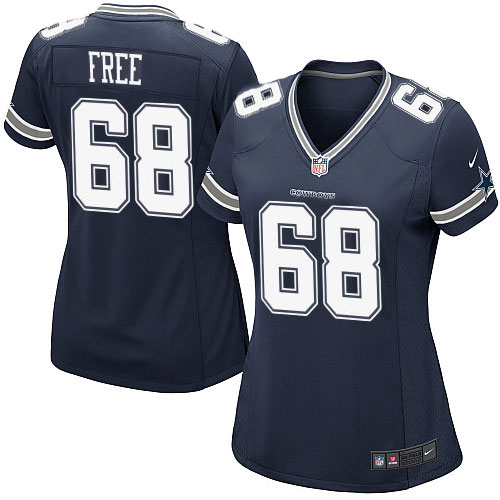 Women's Game Doug Free Nike Jersey Navy Blue Home - #68 NFL Dallas Cowboys